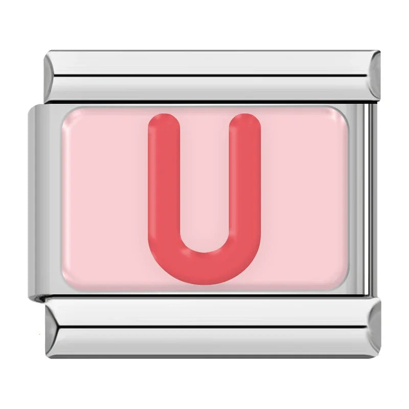 Italian Charms Letras Rosas - Charmsymore