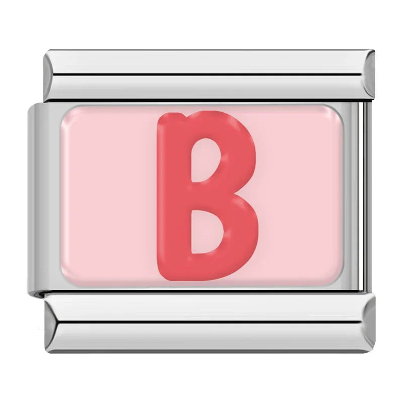 Italian Charms Letras Rosas - Charmsymore