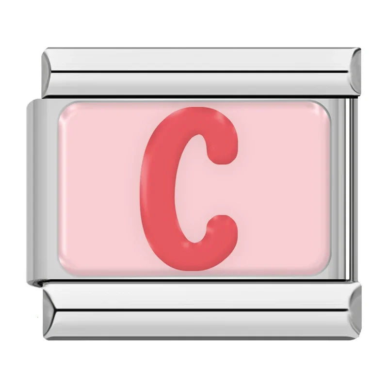 Italian Charms Letras Rosas - Charmsymore