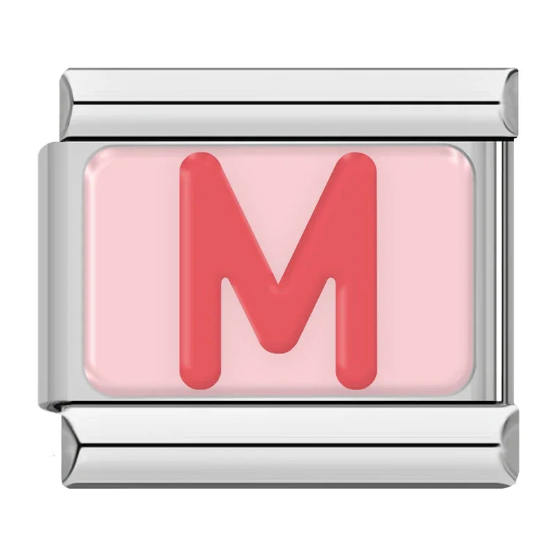 Italian Charms Letras Rosas - Charmsymore