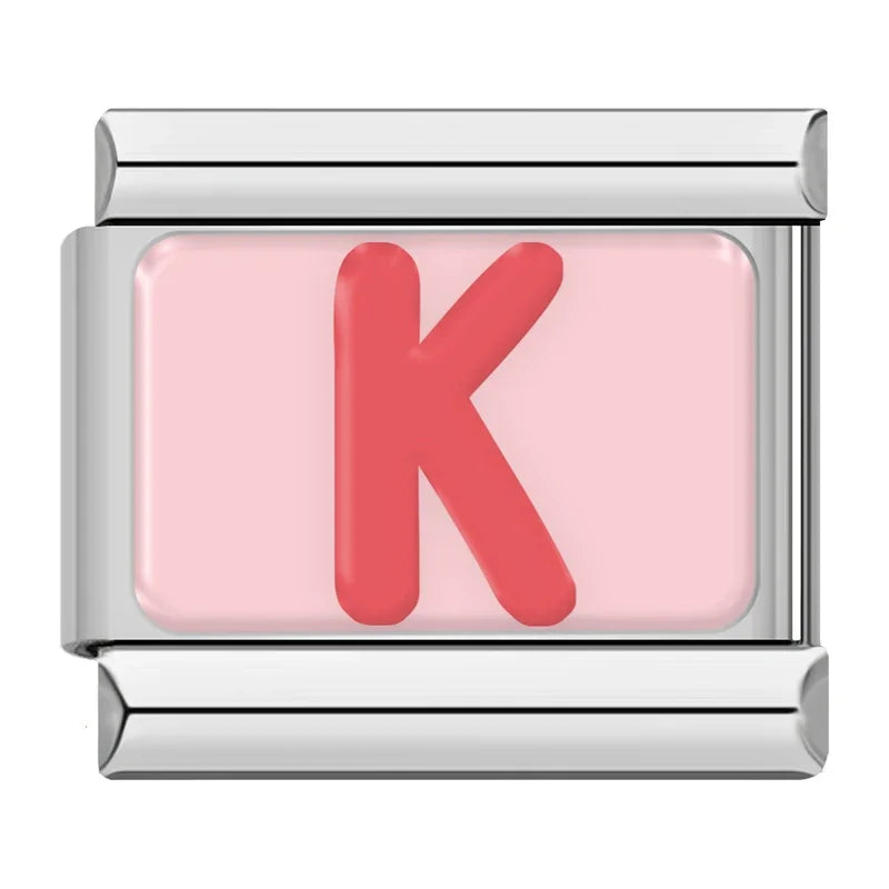 Italian Charms Letras Rosas - Charmsymore