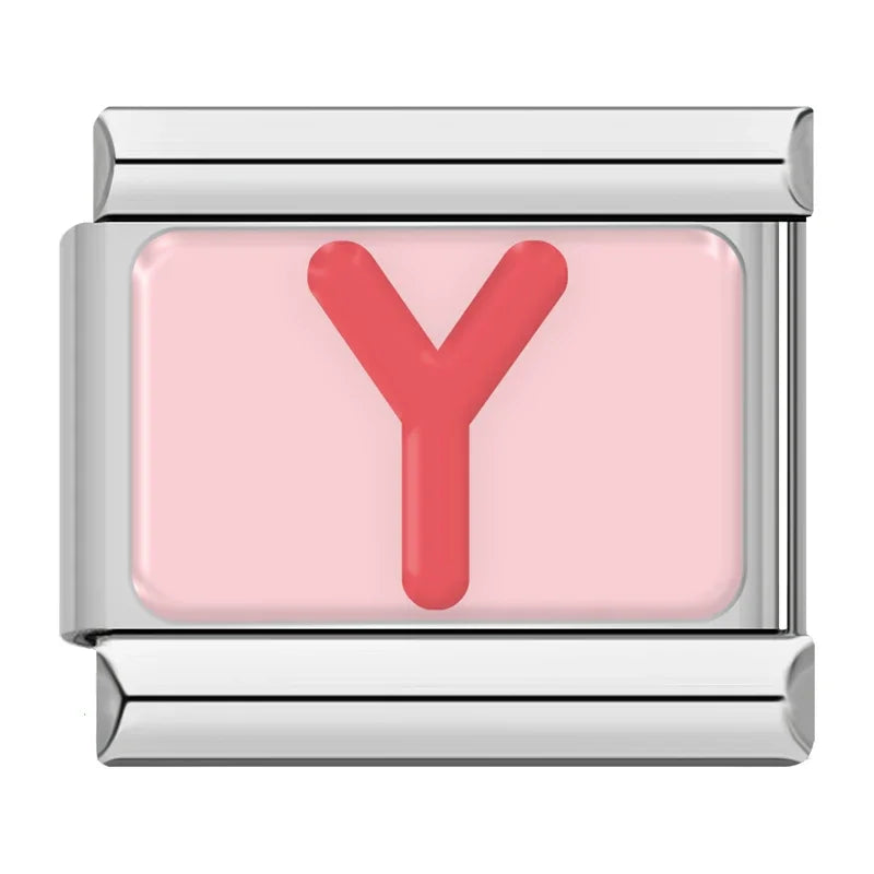 Italian Charms Letras Rosas - Charmsymore