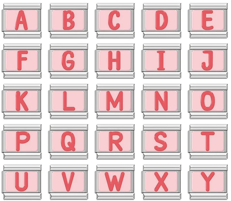Italian Charms Letras Rosas - Charmsymore