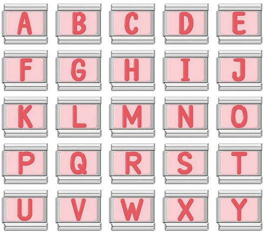 Italian Charms Letras Rosas - Charmsymore