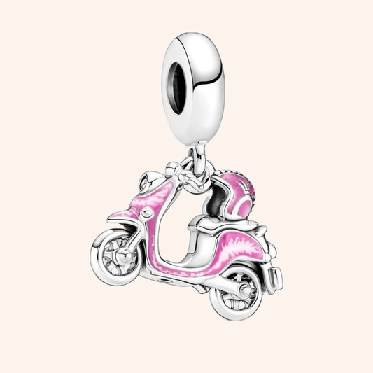 Moto rosa Charm Plata S925