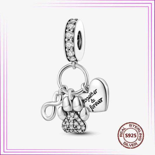 New 925 Sterling Silver Cute Dog Bead Cat Upscale Animal Charm plata de ley 925 For Original Charms Pendant Bracelet Jewelry