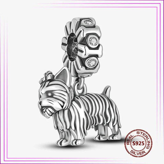 New 925 Sterling Silver Cute Dog Bead Cat Upscale Animal Charm plata de ley 925 For Original Charms Pendant Bracelet Jewelry