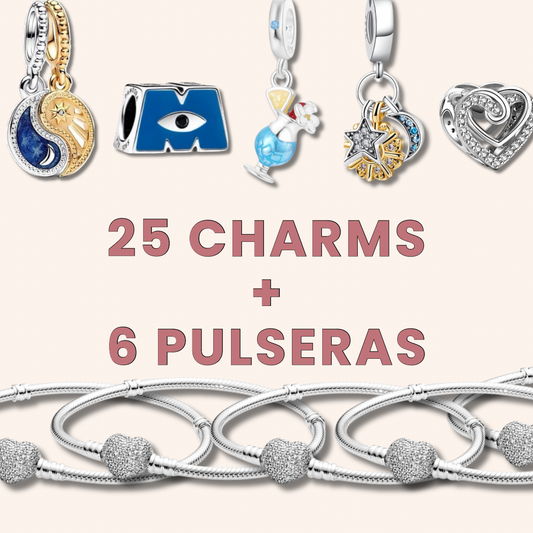 Paquete Charms Plata S925 + Pulseras Plata S925 - Charmsymore