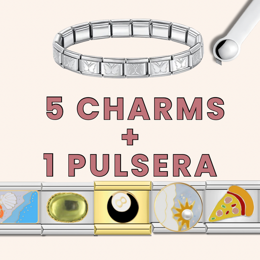Paquete Italian charms +  Italian bracelet - Charmsymore