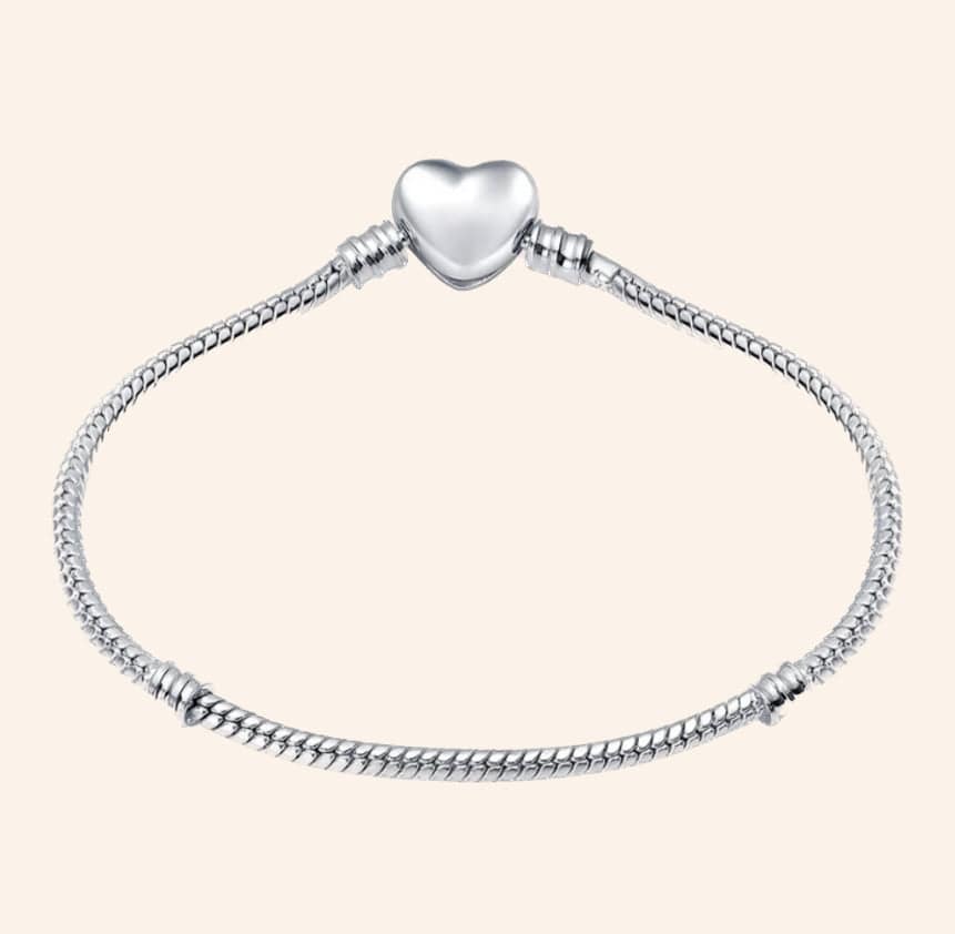 Pulsera De Corazón Plata Entrega Inmediata