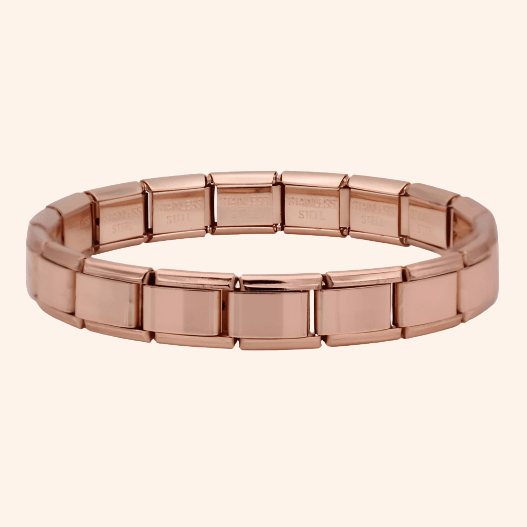 Italian Rose Gold Stainless Steel Bracelet 