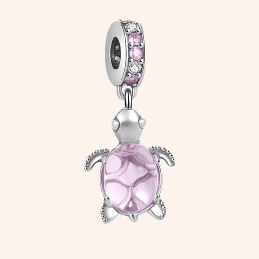 Pink Turtle Charm Silver S925 Sea