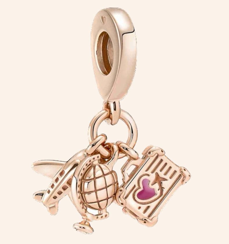 Travel Rose Gold Charm S925 Silver